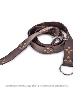 Medieval Gears Leather Ring Belt Strap Handmade Accessories Renaissance Dressing SCA LARP Costume Cosplay Brown Leather 05 8 412lX11vooL