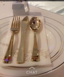 360 Piece Plastic Silverware Set – Disposable Gold Forks, Spoons, Knives – Bulk Flatware Utensil Party Supplies for Wedding, Birthday, All Occasions Metallic Gold 30 4133U2iJ9EL