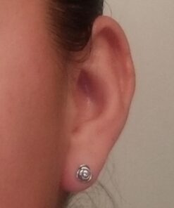 Sterling Silver Rose Flower Stud Earrings - 7mm Rhodium Plated 38 4134xkNEwwL