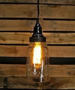 Quart Open Bottom Mason Jar Pendant Lamp - Rustic Brown 19 413YK6Pld9L