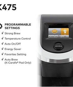 Keurig K475 Coffee Maker, Single Serve K-Cup Pod Coffee Brewer, Programmable Brewer, Black 30 413cBaCrcBL