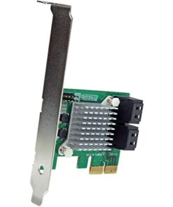 StarTech.com 4 Port PCI Express 2.0 SATA III 6Gbps RAID Controller Card with HyperDuo SSD Tiering - PCIe SATA 3 Controller Adapter (PEXSAT34RH) 4x SATA III 10 413g4CaWEgL