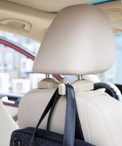 IPELY Universal Car Vehicle Back Seat Headrest Hanger Holder Hook for Bag Purse Cloth Grocery (Dark Beige -Set of 2) Dark Beige 25 413shRBi99L