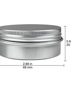 Alternative view of JOYWENG 24 Pack (2 Oz/60ml) Screw Top Round Aluminum Tin Cans, Metal Tin Storage Jar Containers with Screw Cap for Lip Balm, Cosmetic, Candles, Salve, Make Up, Eye Shadow, Powder, Tea
