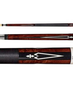 Pure X HXT15 Pool Cue Walnut Stained w/ Black-White Graphic and Black Linen Wrap