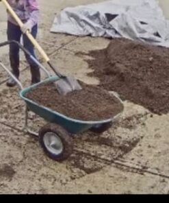 Best Choice Products Dual-Wheel Home Utility Yard Wheelbarrow Garden Cart w/Built-in Stand for Lawn, Gardening, Grass, Soil, Bricks, and Construction, Green 50 414fObGCE4L