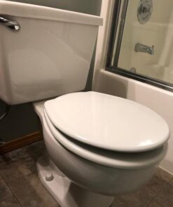 Mayfair 830NISL 000 Toilet Seat, 1 Pack-ROUND, White-Brushed Nickel Hinges 1 Pack - ROUND White - Brushed Nickel Hinges 34 415TtHD1fsL