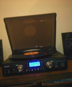 Alternative view of JENSEN JTA-460 Digital 3-Speed Stereo Turntable with MP3 Encoding & AM/FM Receiver