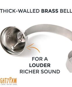 Mighty Paw Metal Dog Doorbell - Durable Bell Big Dog - Optimized Sound - Includes Doggy Doorbell Training Tips - Durable Sleek Silver Bell - Puppy Training Supplies - Pet Door Bells Potty Training 22 415jdG9mx5L
