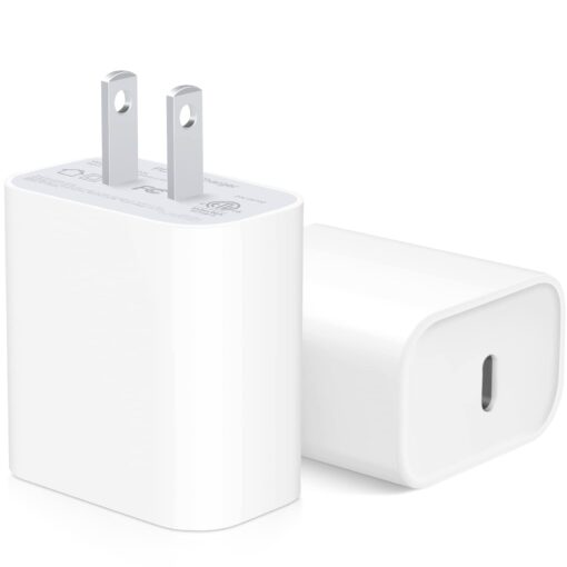 [2 Pack] iPhone 15 14 13 12 11 Charger Block, USB C Wall Charger 20W PD Power Adapter for iPhone 15/15Pro/15Pro Max/15Plus/14/13/12/11, iPad 2Pack