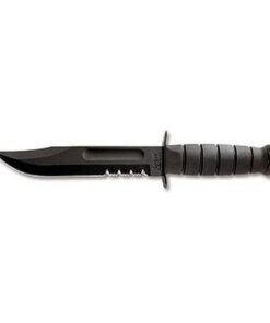 KA-BAR 1214CP, Fighting/Utility Knife, Serrated, Hard Sheath, Black (Clam Pack),Medium