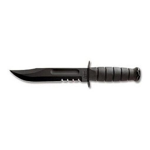 KA-BAR 1214CP, Fighting/Utility Knife, Serrated, Hard Sheath, Black (Clam Pack),Medium