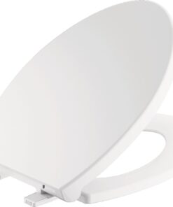 Delta Faucet Morgan Elongated Slow-Close White Toilet Seat with Non-Slip Seat Bumpers, White 811903-WH Slow Close 24 416QpfzOKtL