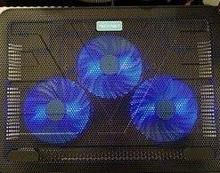TECKNET Laptop Cooling Pad, Portable Slim Quiet USB Powered Laptop Notebook Cooler Cooling Pad Stand Chill Mat with 3 Blue LED Fans, Fits 12-17 Inches (Black) Black 41 416xMKszzDL