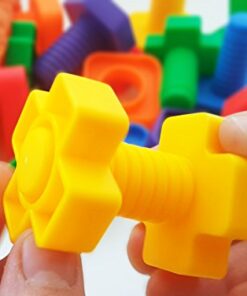 Skoolzy Toddler Tools Set for Sensory & Physical Therapy Nuts and Bolts, 24 Pc Educational Toys for Toddlers 1-3, Open Ended Building Toy for Boys, Ideal 2 Year Old Boy Gift & Stocking Stuffers Original 24 Piece 28 4174n91LATL