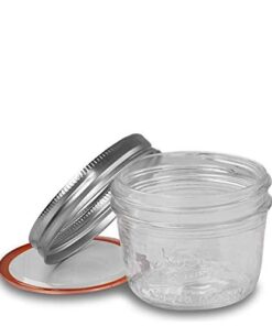 Kerr Wide Mouth Half-Pint Glass Mason Jars 8-Ounces with Lids and Bands 12-Count per Case (1-Case) 31 417P2OagckL