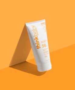 Thinkbaby SPF 50+ Baby Sunscreen – Safe, Natural Sunblock for Babies - Water Resistant Sun Cream – Broad Spectrum UVA/UVB Sun Protection – Vegan Mineral Sun Lotion, 6oz 6 Ounce (Pack of 1) 19 417PAtzWN6L