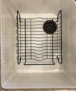 iDesign Forma Lupe Stainless Steel Metal Sink Dish Drainer Plastic Tray Kitchen Drying Rack For Glasses, Silverware, Bowls, Plates, 13.3" x 17.5" x 5.2", Bronze Set of 1 24 417TJoRF6sL