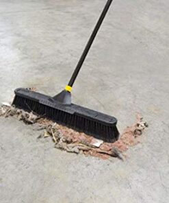 Quickie Bulldozer Smooth-surface Push Broom 24 inch, Black, Indoor and Outdoor Cleaning, Steel Handle, Professional-Grade, Sweep Home/Garage/Kitchen/Hallways (538) Smooth Surface Standard 8 417gz5IVFGL