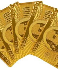 KUJOBUY Deck of Poker Playing Cards in 999.9 Gold Foil Plating with Certificate and Mahogany Box, Bridge Size Cards, Playing Cards, Gold, 54 Cards (Cards Only) Card Only 6 418C9moUBYL