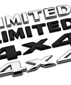 2pcs(1set) Auto Tuning 4x4 Logo 3D Decal Emblem Logo Sticker Nameplate Badge Compatible with Limited (Glossy Black) Black 4x4 8 418YROMJiWL
