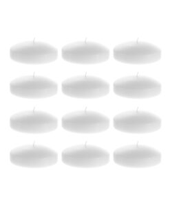 Alternative view of Mega Candles - Unscented 3" Floating Disc Candles - White, Set of 12