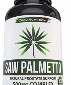 Zhou Nutrition Saw Palmetto Extract 500 mg, Prostate Health, Urinary Tract Support, DHT Blocker for Men and Women Hair Growth, Non-GMO, 100 Capsules (Packaging may vary) 28 418lj6xXvSL