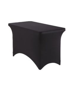 Iceberg iGear Stretch Fabric Table Cover, Fits 4' Table, Polyester/Spandex, Black, 24" W x 48" L 4' 22 4194KpZ0TiL