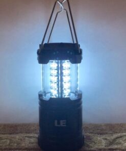 Lepro LED Camping Lantern, Super Bright, Battery Powered, IPX4 Water Resistant, Portable Emergency Lights for Hurricane, Storms, Outages, Collapsible, 2 Packs 54 419YBqbwFhL