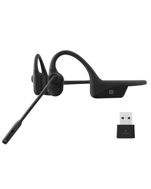Shokz OpenComm UC - Bluetooth Stereo Computer Headset with Loop 100 - Bone Conduction Wireless PC Headphones with Noise-Canceling Boom Microphone for Home Office Business Commercial Use, with Bookmark UC(USB-A)