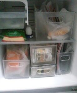 iDesign Plastic Portable Deep Storage Bin with Handles for Organizing Refrigerator, Freezer, Pantry, BPA-Free,8" x 4" x 14.5", Clear 1 Pack 29 41AJUbPaqsL