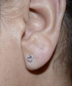 Rhodium Plated Sterling Silver Womens Hollow Heart PushBack Stud Earrings for Girls - 4mm 9 41APsEZjmLL