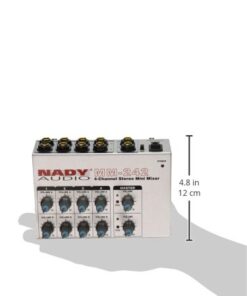 Nady MM-242 4 Stereo / 8 Mono Channel Mini Mixer with mono/stereo mode, ¼” Inputs and outputs – battery powered, or use optional AC adapter 11 41Af8eqccPL