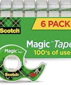 Scotch Magic Tape, Invisible, Repair Christmas Cards and Use as Holiday Gift Wrap Supplies for Christmas, 6 Tape Rolls With Dispensers 37 41BNRAxyTL