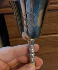 Pentagram Chalice 5" High~ Silver Plated 100% Solid Brass by New Age Imports, Inc. 20 41C wH2kKkL