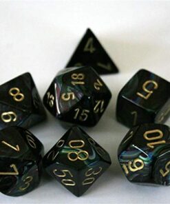 Chessex 27499 Polyhedral Dice, Lustrous Shadow with Gold 7-Die Set CHX, Multicolor 17 41CMNMpt3zL
