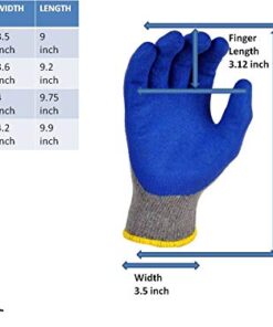 Alternative view of G & F Products - 3100L-DZ-Parent 12 Pairs Large Rubber Latex Double Coated Work Gloves for Construction, gardening gloves, heavy duty Cotton Blend Blue Large (Pack of 12) General Purpose