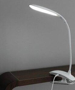 Clip Desk Lamp Table LED Bulb Lamps Set USB Outlet White Modern Shade Gooseneck Dimmable Light Clamp Base Touch Sensor Switch Charging Battery Office Room Bedroom Dorm Kids Small Girls Study Reading 49 41CPE2BbnDL