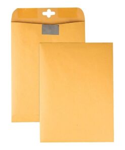 Quality Park 9 x 12 Postage Saving ClearClasp Envelopes, with Reusable Redi-Tac Closure & Gummed Flap, 28 lb Kraft Paper, 100 per Box (QUA43568) 7 41CbWi7 8BS