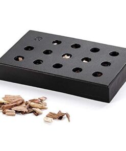 Outset Q177 Smoker Gas Grill, 5.25" x 8.25" x 1.25", Wood Chip Smoking Box: Cast Iron 9 41D259YVl9L