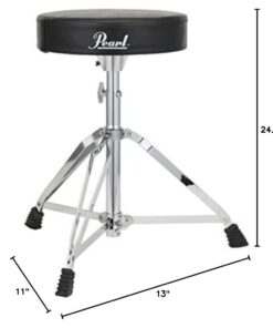 Alternative view of Pearl Drum Throne Seat, Adjustable Height, Portable Folding Padded Stool with Braced Anti-Slip Feet (D50)