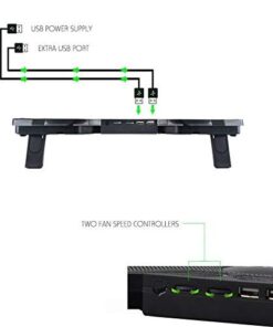 Tree New Bee High Performance Gaming Laptop Cooling Pad for 15.6-17-Inch Laptops with (4 Fans) Four 120mm Fans at 1200 RPM, Black (TNB-K0025) K25 with 4 Fans 43 41DdWEIThTL