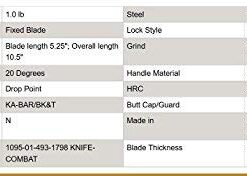 KA-BAR Becker BK2 Campanion Fixed Blade Knife, Carbon Steel 47 41ELWI PGFL