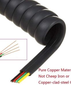 Alternative view of ohCome Telephone Handset Cord, [5Pack 9Feet] Pure-Copper Coiled Telephone Phone Handset Cord Cable, Coiled Length 1.6Ft to 9.0Ft Uncoiled (Black) Black-5P