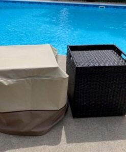 Classic Accessories Veranda Water-Resistant 21 Inch Square Patio Ottoman/Side Table Cover, Outdoor Table Cover 21"L x 21"W x 17"H 35 41F3oSY7DYL