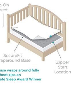 QuickZip Crib Extra Zip-On Sheet (SecureFit Wraparound Base Not Included) - Faster, Safer, Easier Baby Crib Sheets - White 100% Cotton - Fits All Standard Crib Mattresses 9 41FnNww5EzL