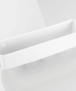 mDesign Wall Mount Modern Plastic Mail Organizer Storage Basket - 5 Hooks - for Entryway, Mudroom, Hallway, Kitchen, Office - Holds Letters, Magazines, Coats, Keys - White 22 41FujRimL7L