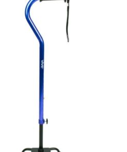 Vive Quad Cane - Walking Stick for Men and Women - Lightweight Adjustable Staff - Comfortable Right and Left Hand Grip for Stability Support - Four Prong Sturdy Aluminum Travel Aid - 4 Tip Blue 19 41GDIwA8u7L