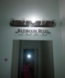 Black 5.5" x 22" Bathroom Rules Wash Brush Floss Flush Quote Saying Wall Sticker Home Decal Decor for Bathroom 5.5" x 22" Black 20 41GEzAWhXwL