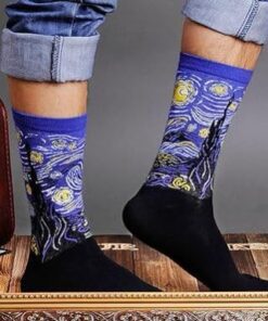 Alternative view of Chalier Womens Fun Socks Famous Painting Patterned Art Socks & Printed Cool Novelty Funny Socks for Women One Size 1 Set A-oil Painting Multicolor 2 (5 Pairs)